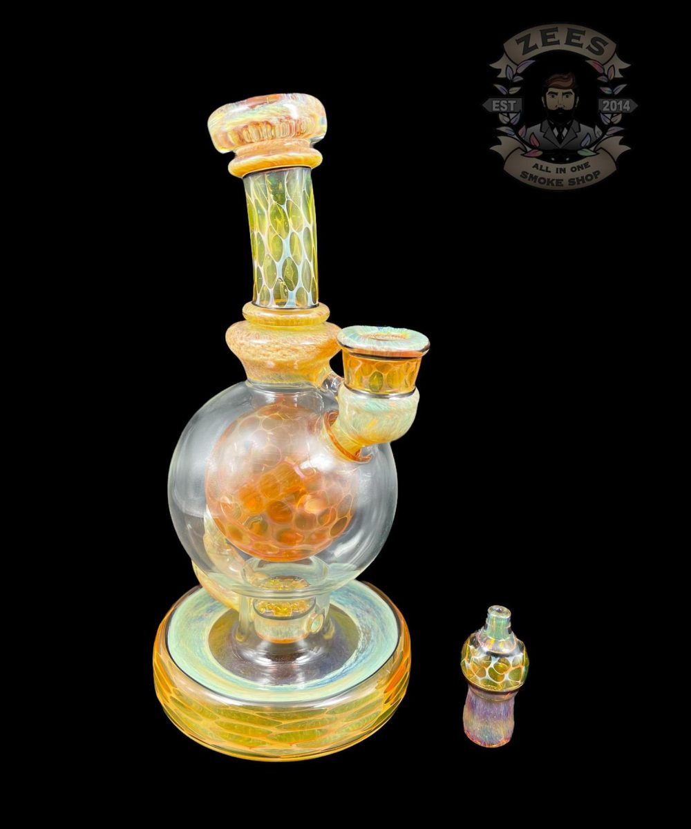 BRENT 503: 8" FULLY FUMED (UV) BALL RIG W/ MATCHING CAP