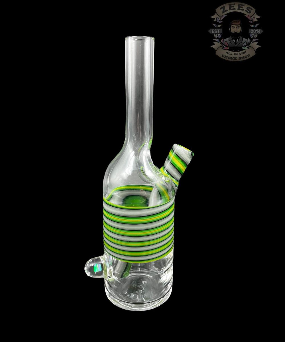 THE GLASS MECHANIC: LINE WORK ENCASED OPAL SAKE BOTTLE #9