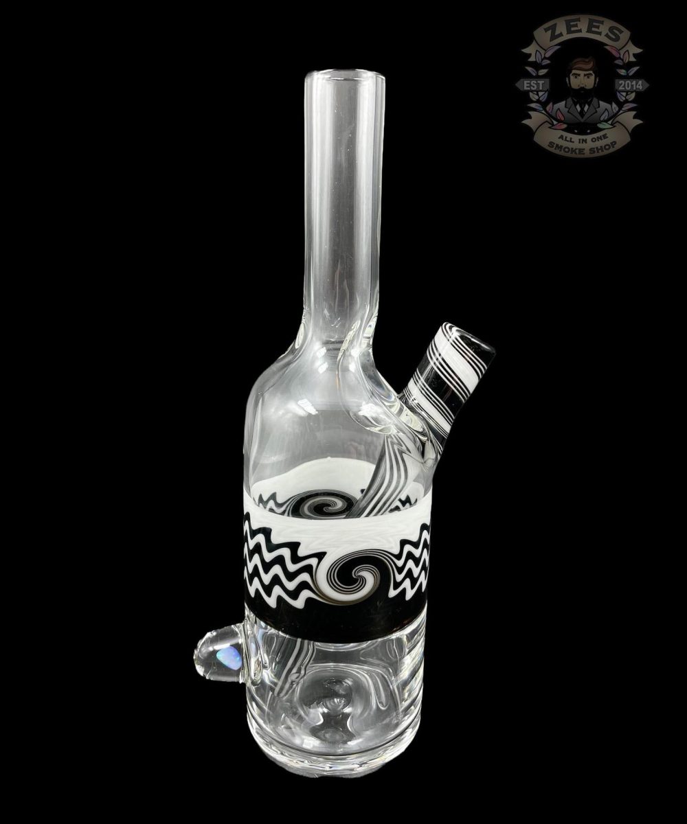 THE GLASS MECHANIC: LINE WORK ENCASED OPAL SAKE BOTTLE #4