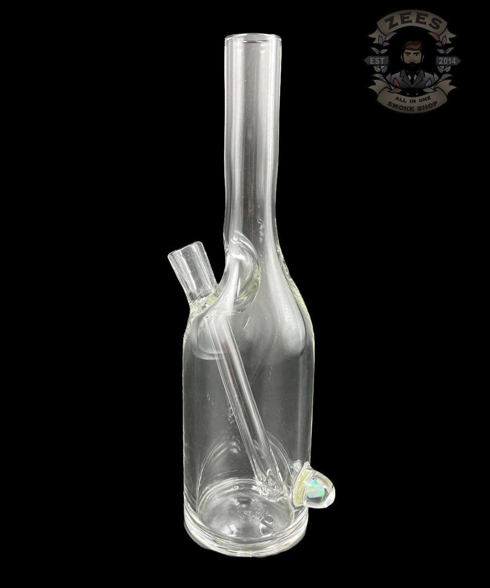 Alternative view of THE GLASS MECHANIC: CLEAR ENCASED OPAL SAKE BOTTLE