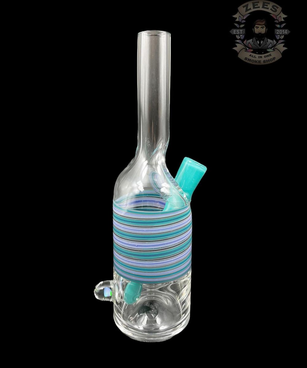 THE GLASS MECHANIC: LINE WORK ENCASED OPAL SAKE BOTTLE #8