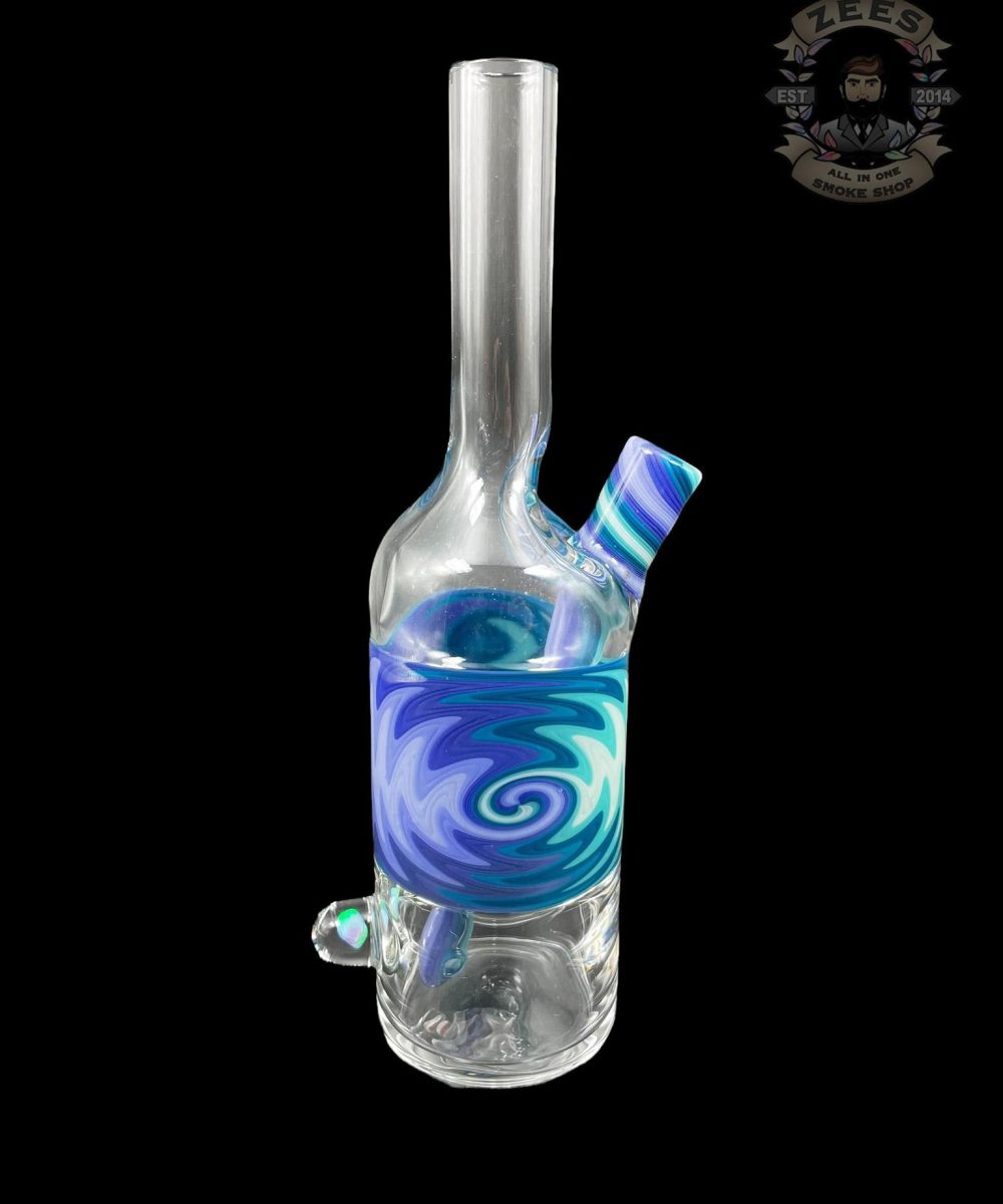 THE GLASS MECHANIC: LINE WORK ENCASED OPAL SAKE BOTTLE #3