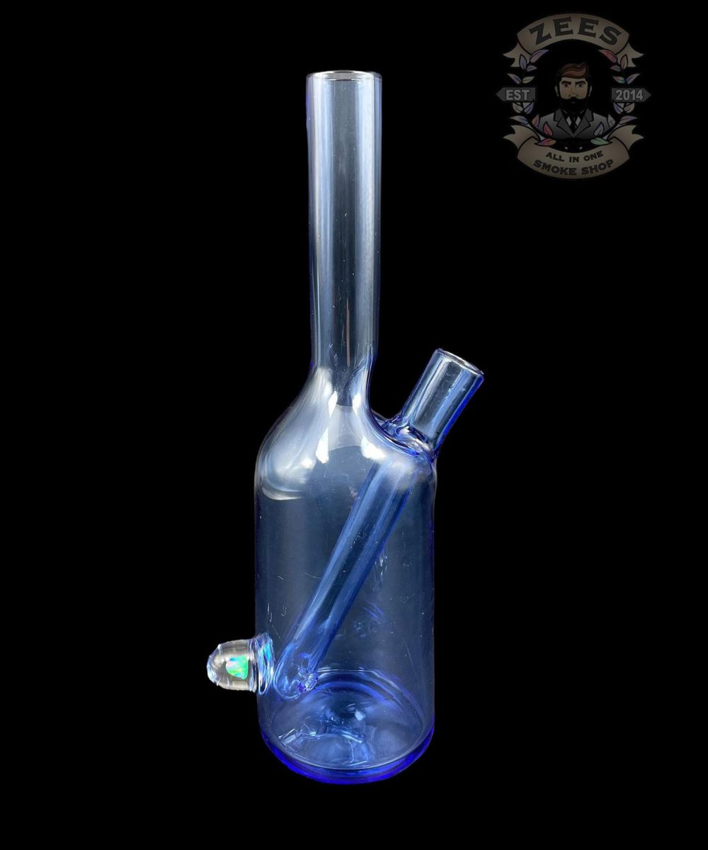 THE GLASS MECHANIC: BLUE DREAM ENCASED OPAL SAKE BOTTLE
