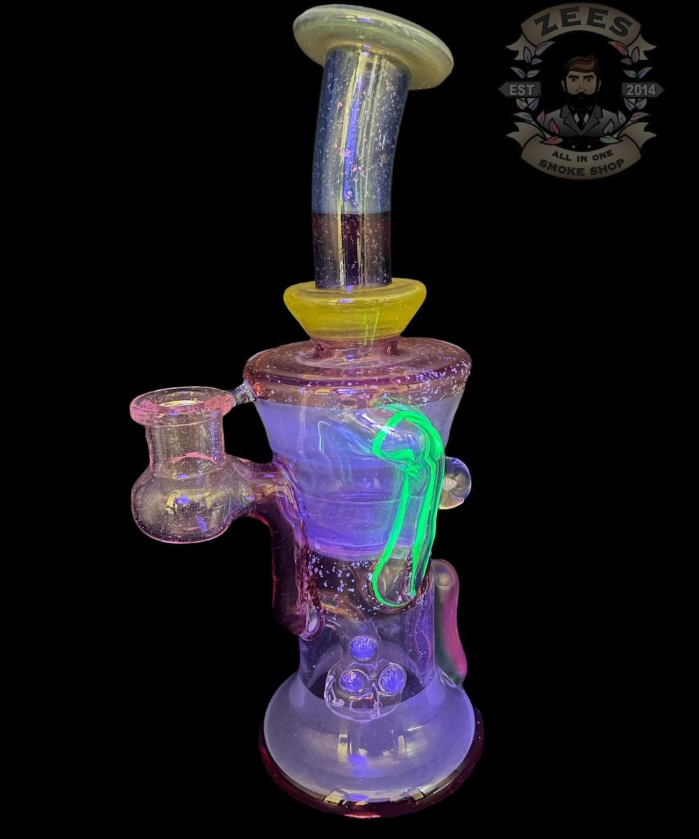 Alternative view of CHUBBY GLASS: MULTICOLOR ENCASED OPAL COLLAB GILL RECYCLER
