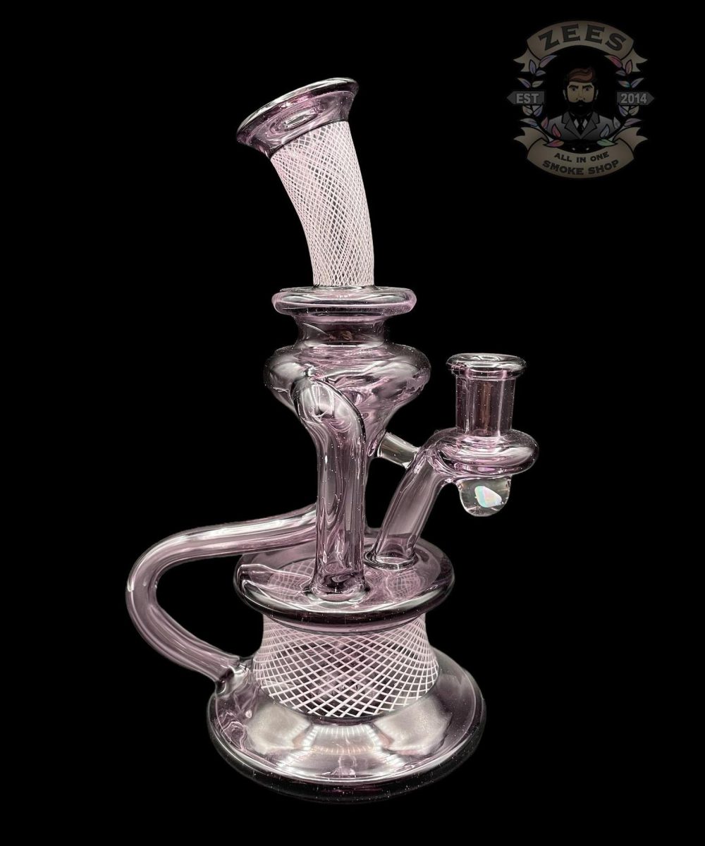 DAVEMAN GLASS: PURPLE LOLLIPOP FLOATER DUAL UPTAKE RECYCLER