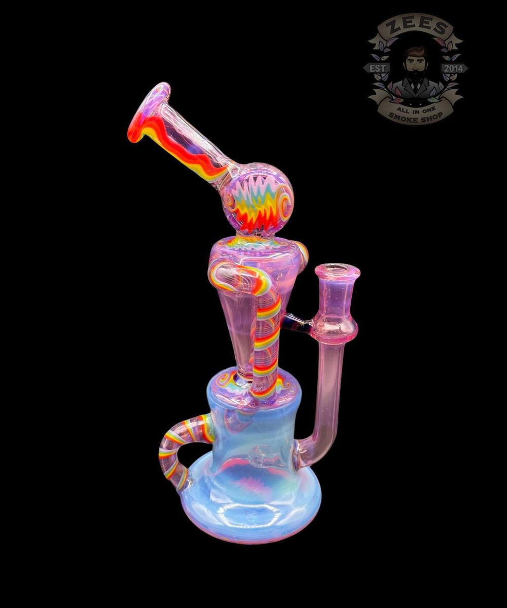 PHANTOM GLASS: GHOST AND KARMALINE RAINBOW WIG WAG DUAL UPTAKE RECYCLER