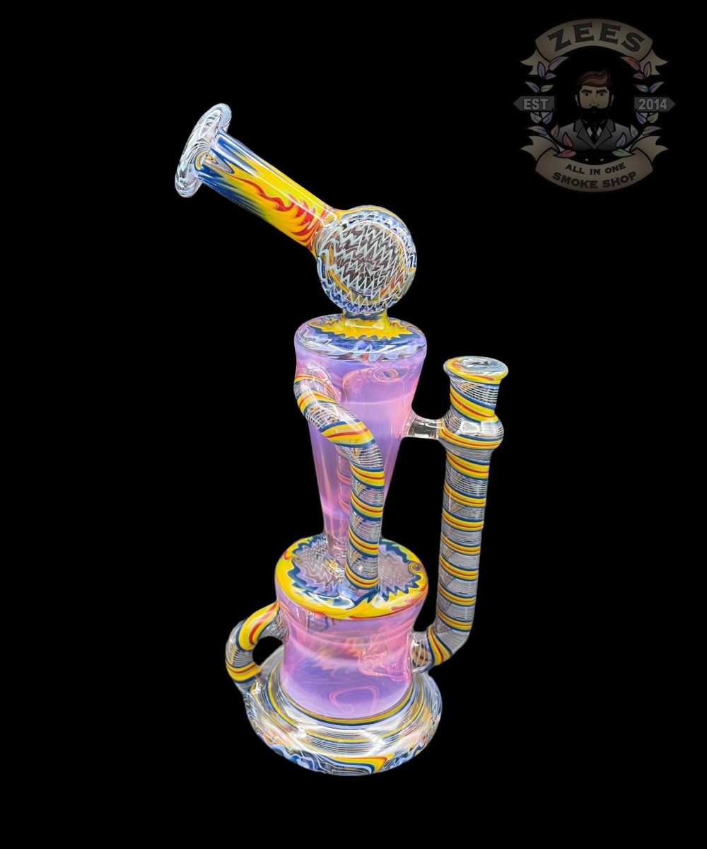 PHANTOM GLASS: PINK SLYME AND RAINBOW WIG WAG DUAL UPTAKE RECYCLER