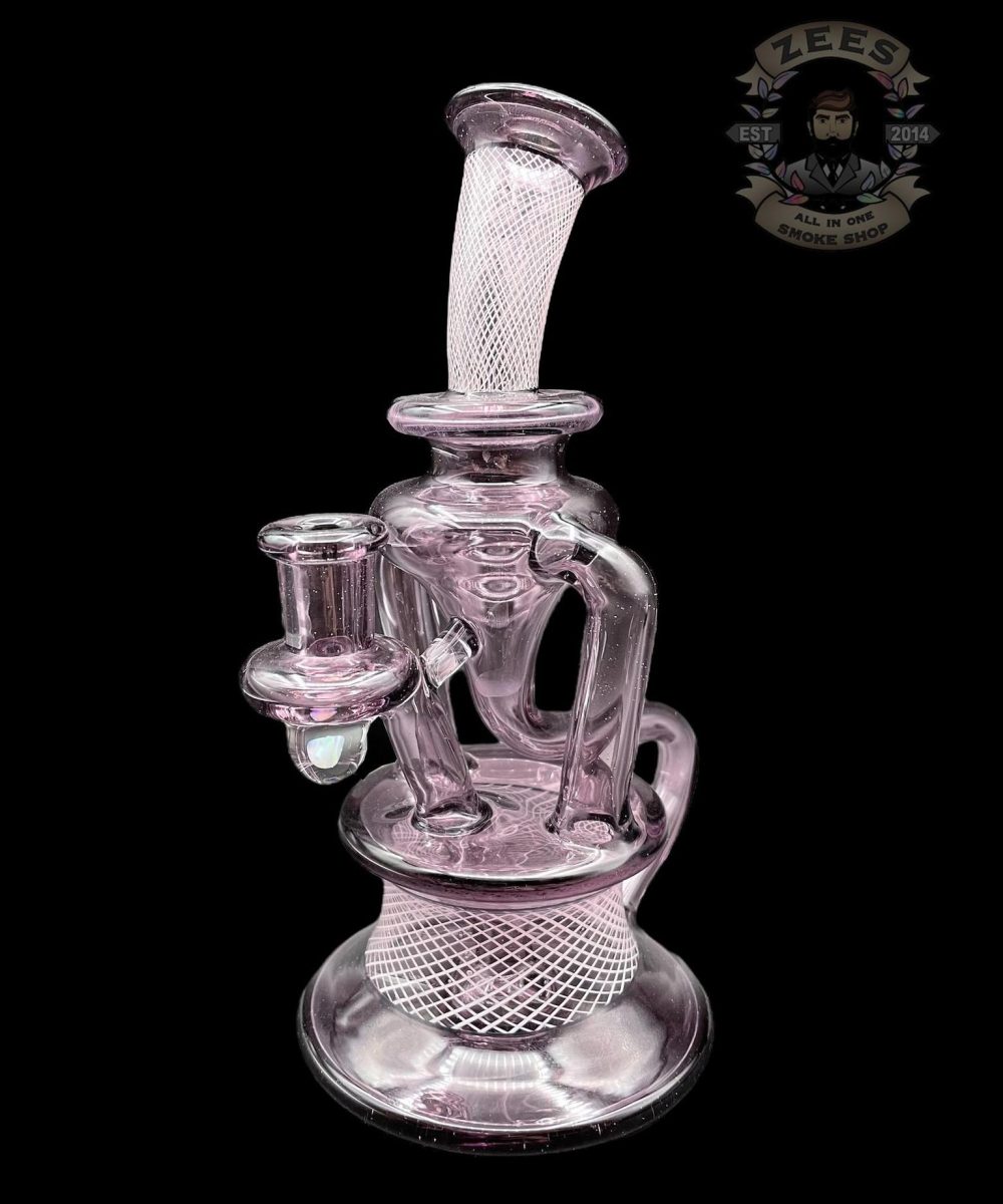 Alternative view of DAVEMAN GLASS: PURPLE LOLLIPOP FLOATER DUAL UPTAKE RECYCLER