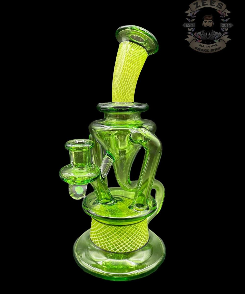 Alternative view of DAVEMAN GLASS: GREEN SLYME #1 FLOATER DUAL UPTAKE RECYCLER