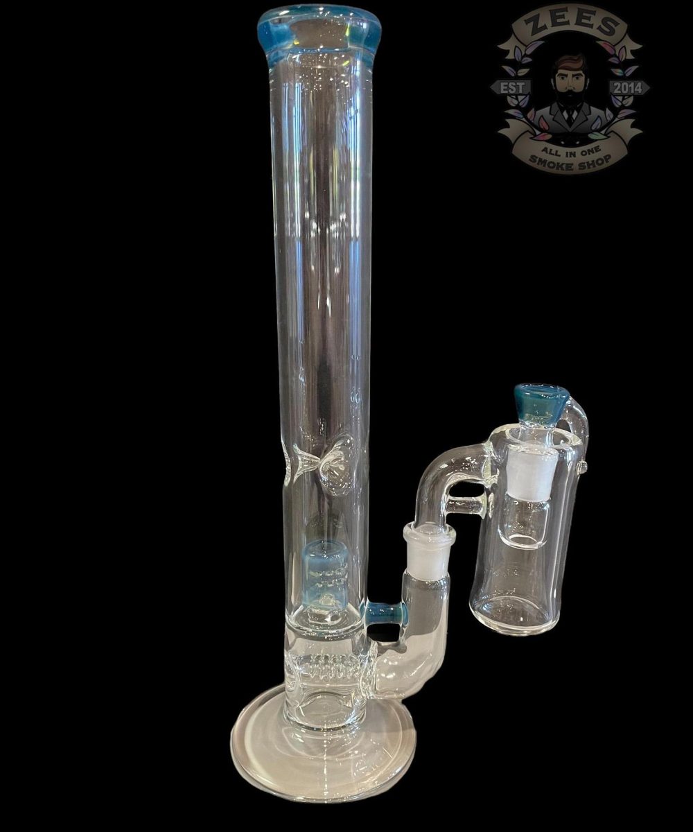 GRASSHOPPA GLASS: 15" AQUAMARINE STRAIGHT TUBE SET