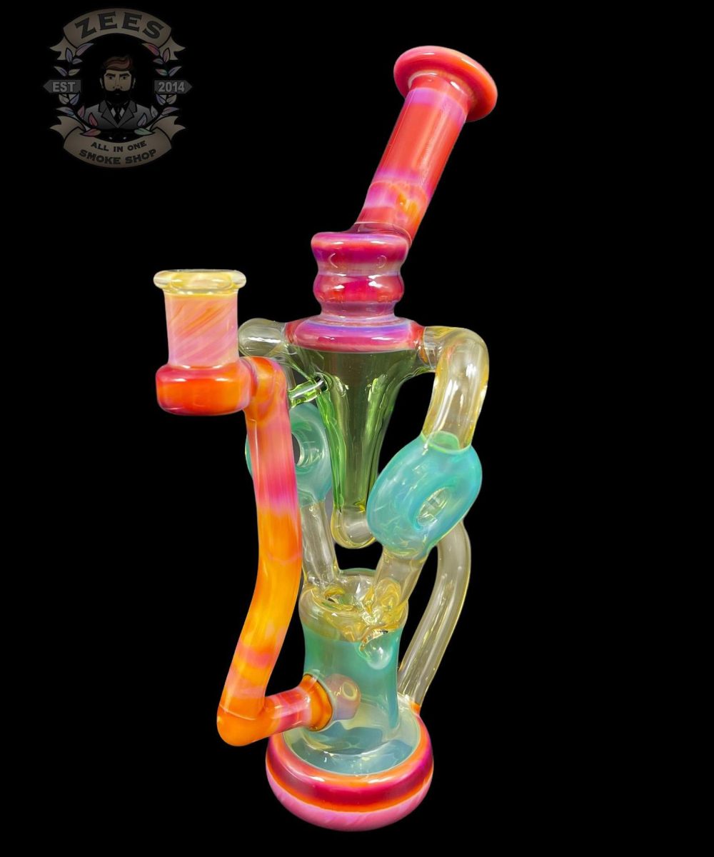 Alternative view of SWEET JUSTICE GLASS: KRIPPY SERENDIPITY AND TANGIE DRAGON SWISS DOUBLE DOUGHNUT RECYCLER