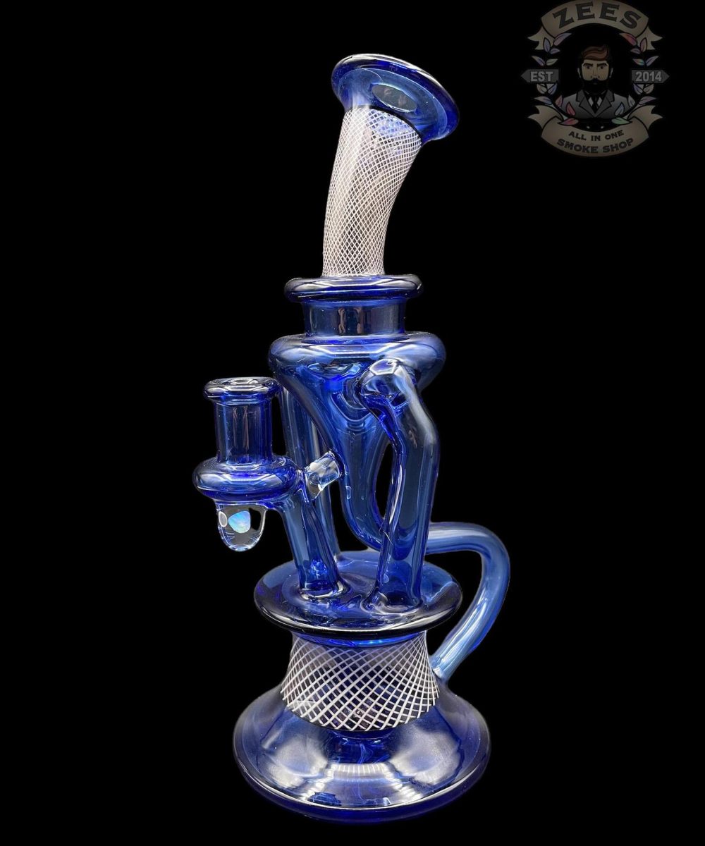 Alternative view of DAVEMAN GLASS: ROYAL BLUE FLOATER DUAL UPTAKE RECYCLER