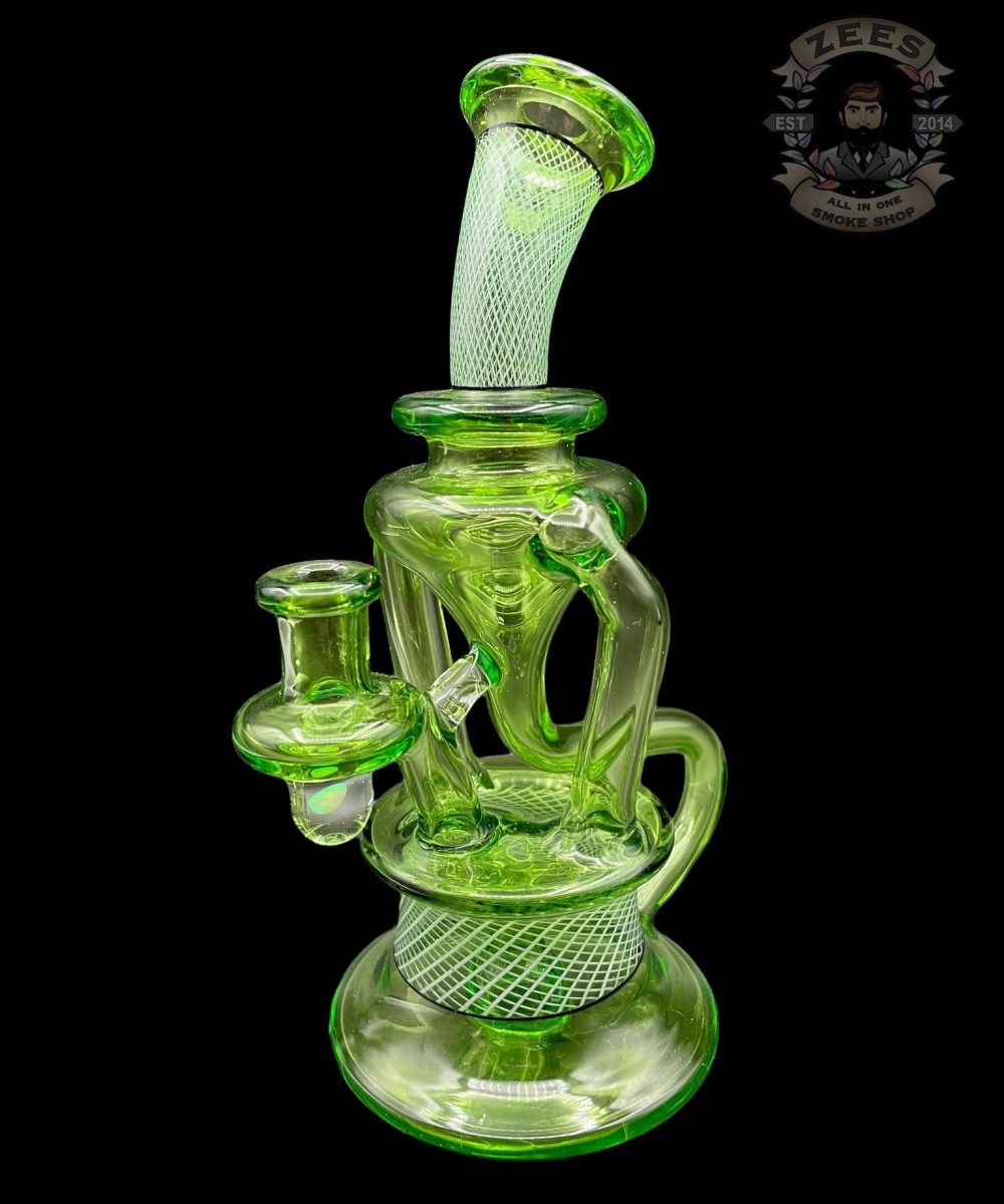 Alternative view of DAVEMAN GLASS: GREEN SLYME #2 FLOATER DUAL UPTAKE RECYCLER