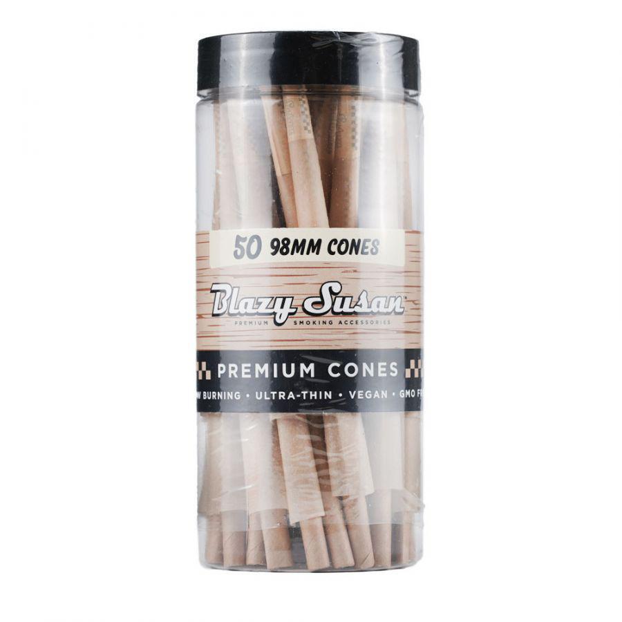 BLAZY SUSAN: 98MM CONES 50CT JAR UNBLEACHED