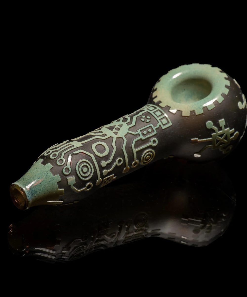 MILKY WAY GLASS: CIRCUITBOARD SHADOW ART HAND PIPE