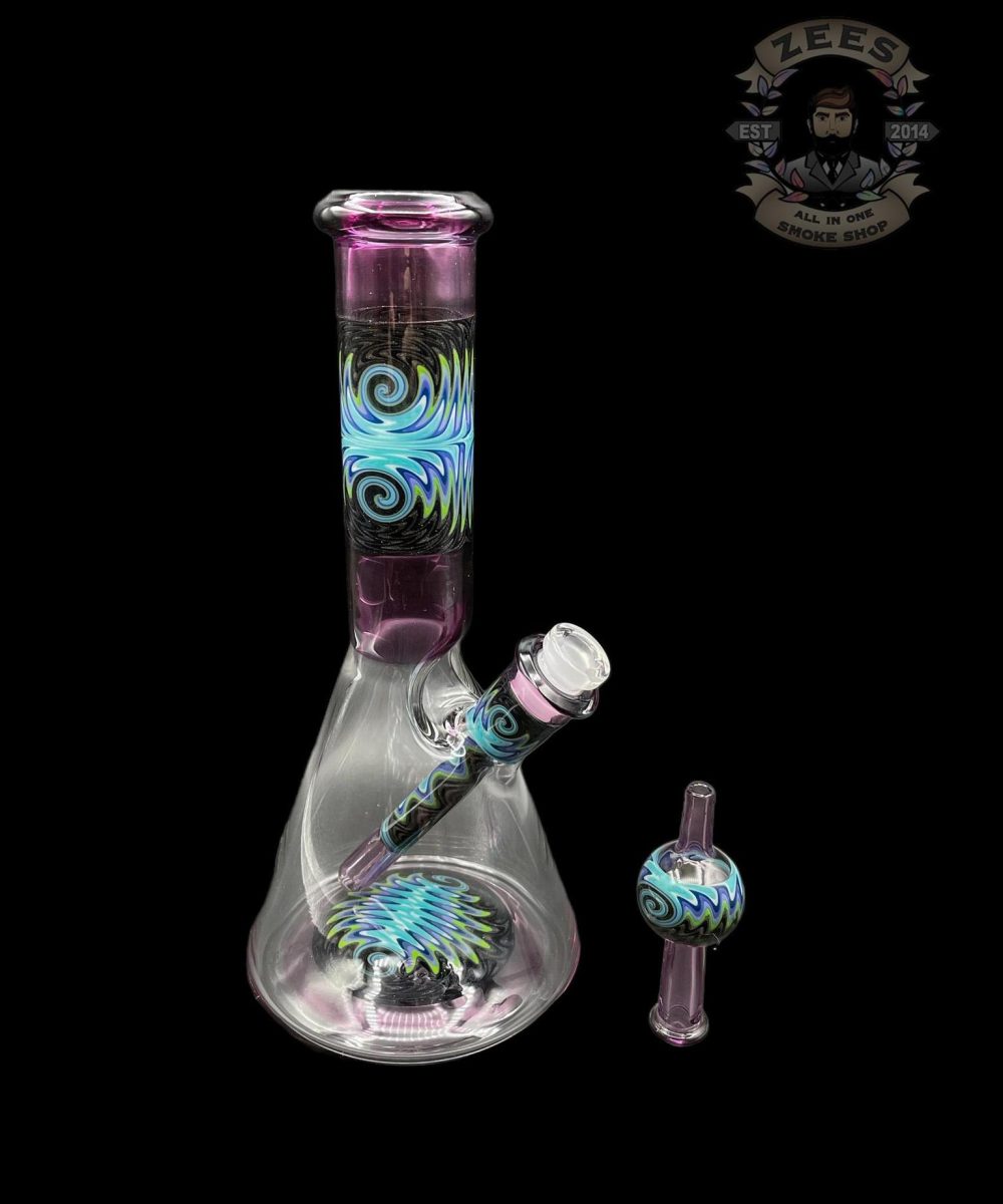 IAN S GLASS: PURPLE LOLLIPOP WIG WAG PULL TUBE #2