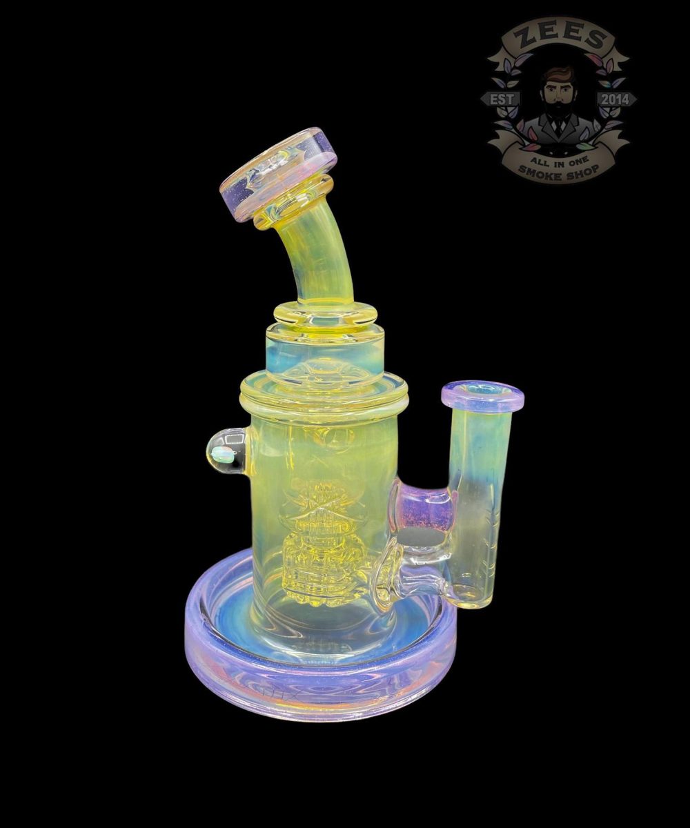 BRONX GLASS: PINK LILAC SILVER FUMED ENCASED OPAL INCYCLER