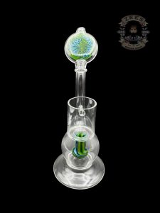 GREEN & TEAL WIG WAG BUBBLER