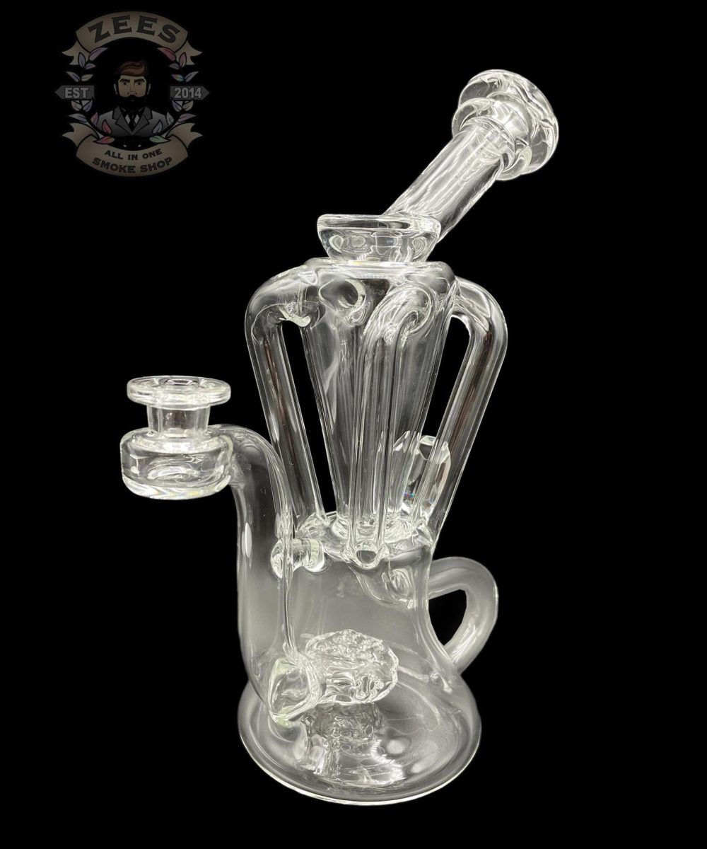 Alternative view of HEART AND MIND GLASS: CLEAR FACETED ENCASED OPAL QUAD RECYCLER