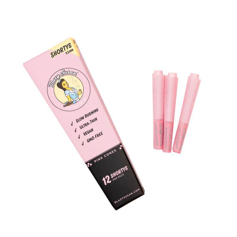 BLAZY SUSAN: SHORTY 12CT PINK PRE ROLLED CONES