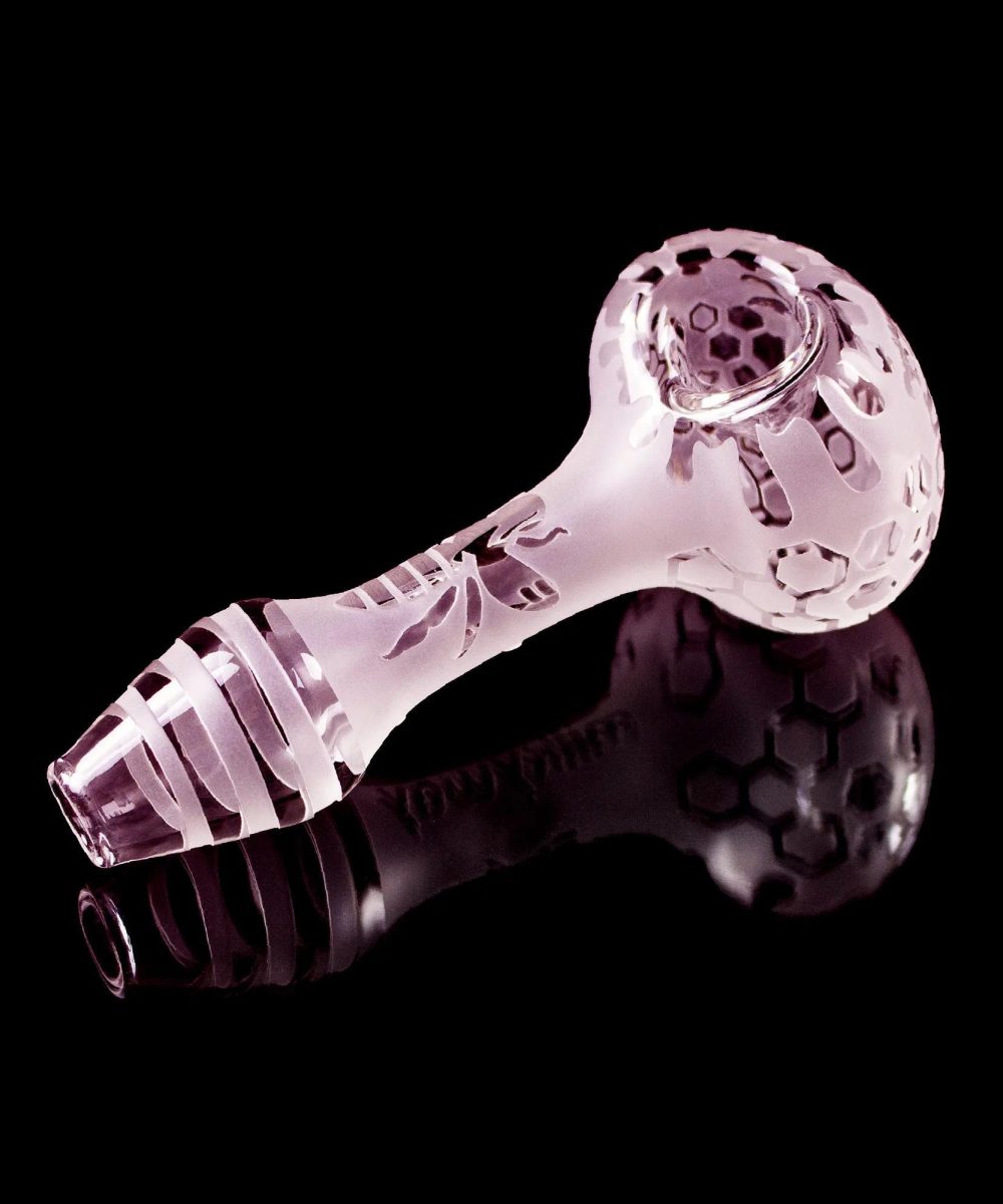 MILKY WAY GLASS: BEE HIVE PINK HAND PIPE