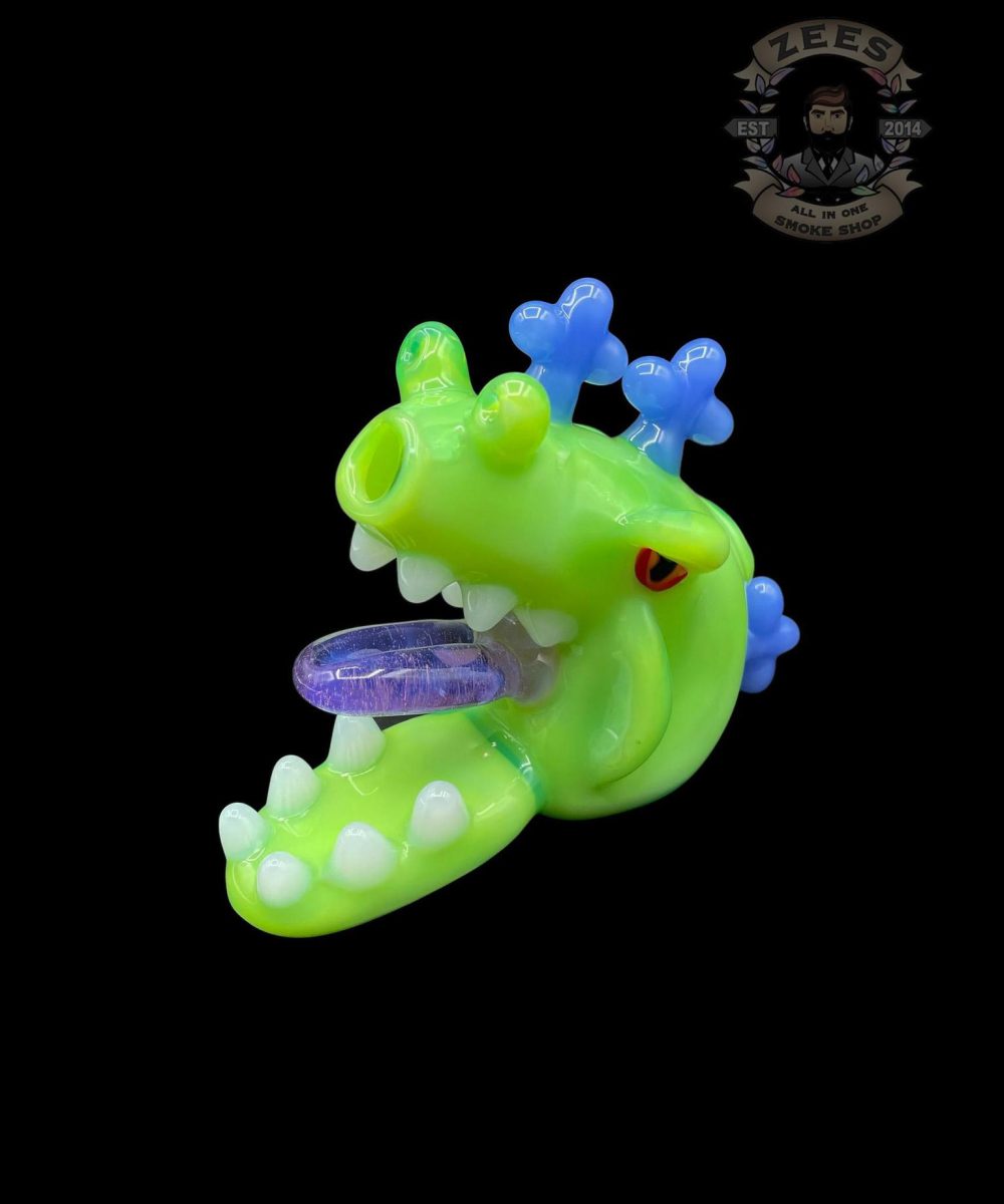 Alternative view of CHRONIC GLASS: MILKY GREEN REPTAR SKULL RIG
