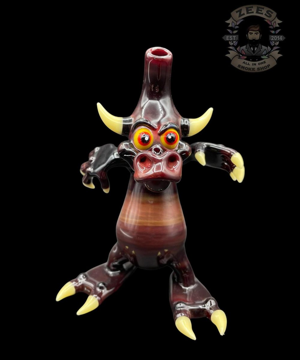 CAL SMITH GLASS: RED AMBER BULL RIG