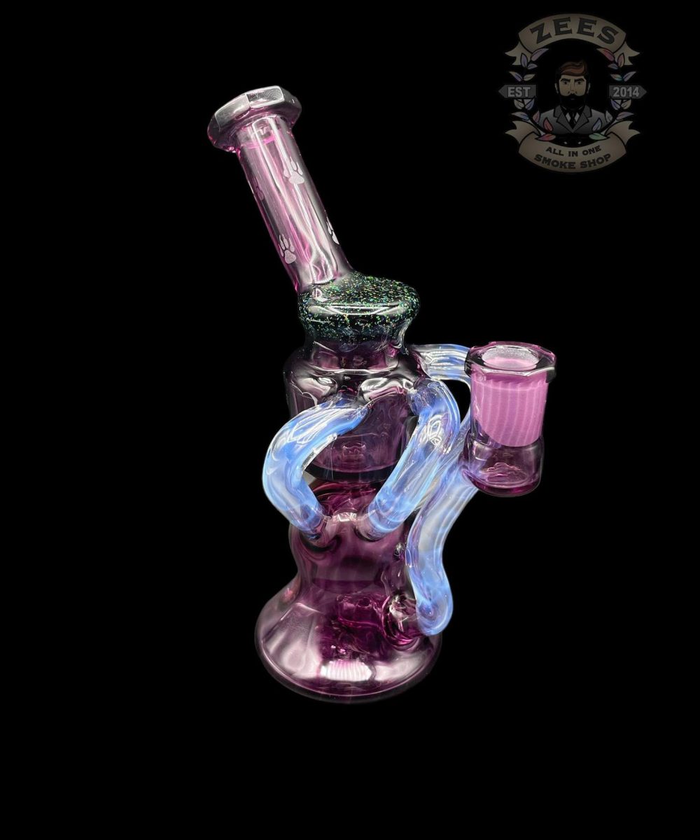 WOLFE GLASS: FACETED GHOST x ROYAL JELLY CRUSHED OPAL TRIPLE UPTAKE RECYCLER