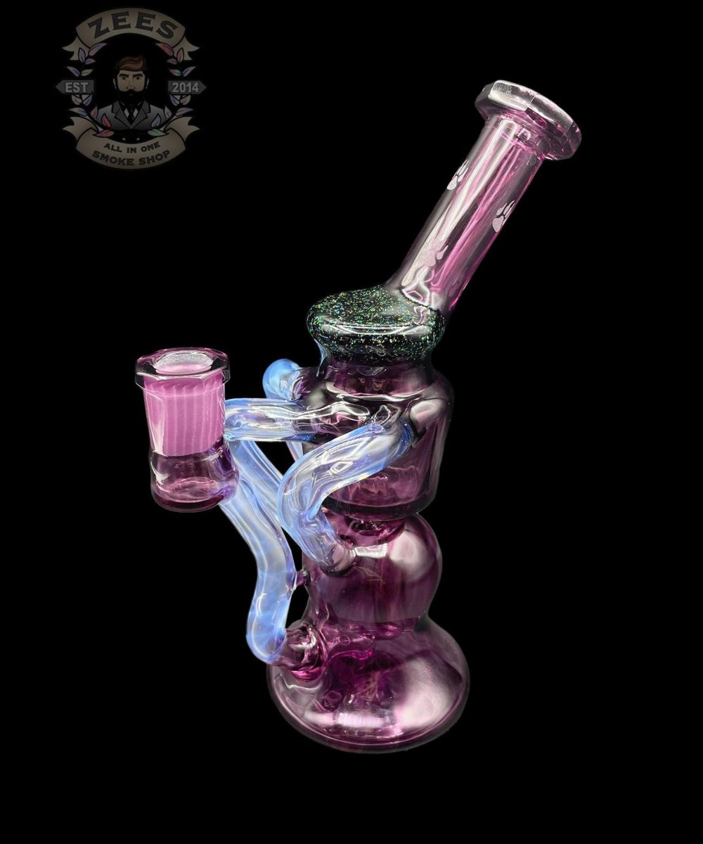 Alternative view of WOLFE GLASS: FACETED GHOST x ROYAL JELLY CRUSHED OPAL TRIPLE UPTAKE RECYCLER