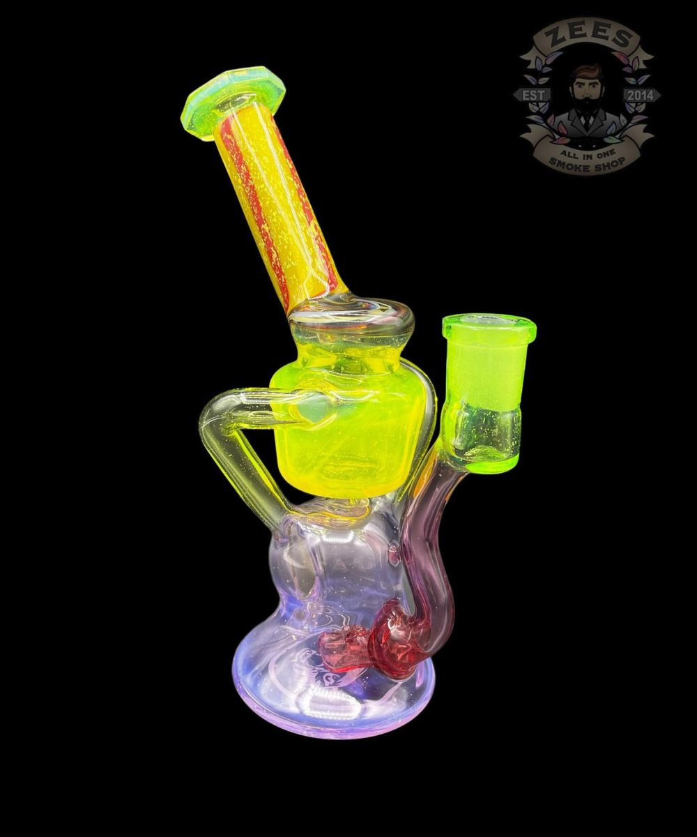 WOLFE GLASS: FACETED MULTICOLOR DICHRO DUAL UPTAKE RECYCLER