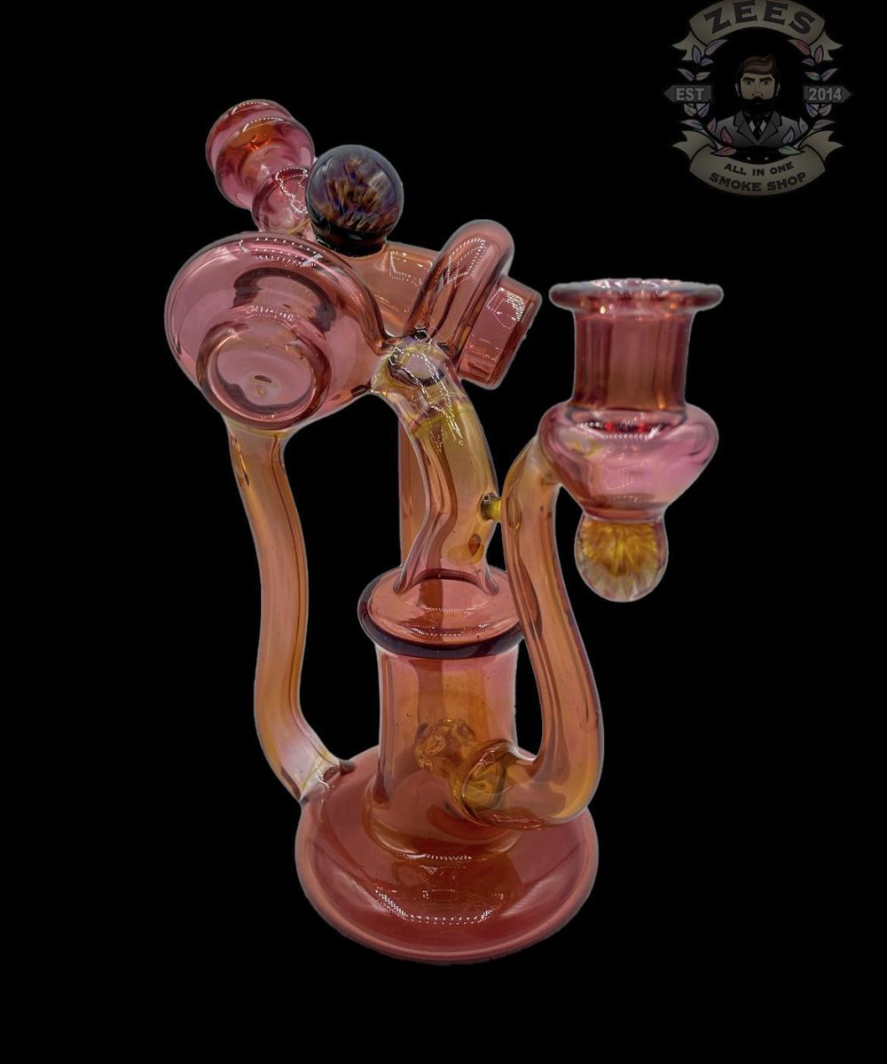 ET GLASS: NORTHSTAR YELLOW OVER GREASY CRANBERRY DUAL UPTAKE RECYCLER
