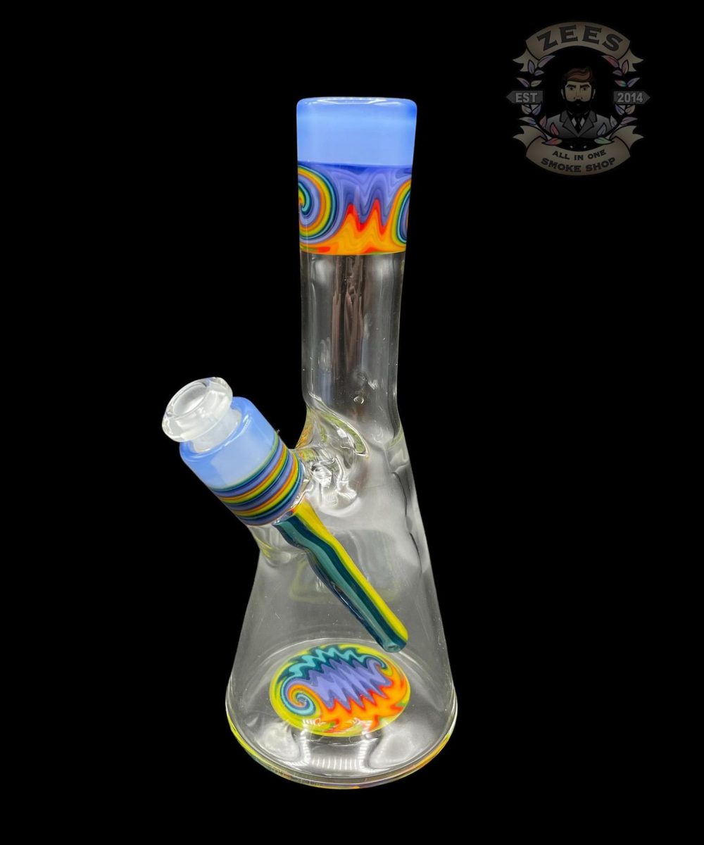 Alternative view of NES GLASS: 7" SKY BLUE RAINBOW WIG WAG PULL TUBE #6