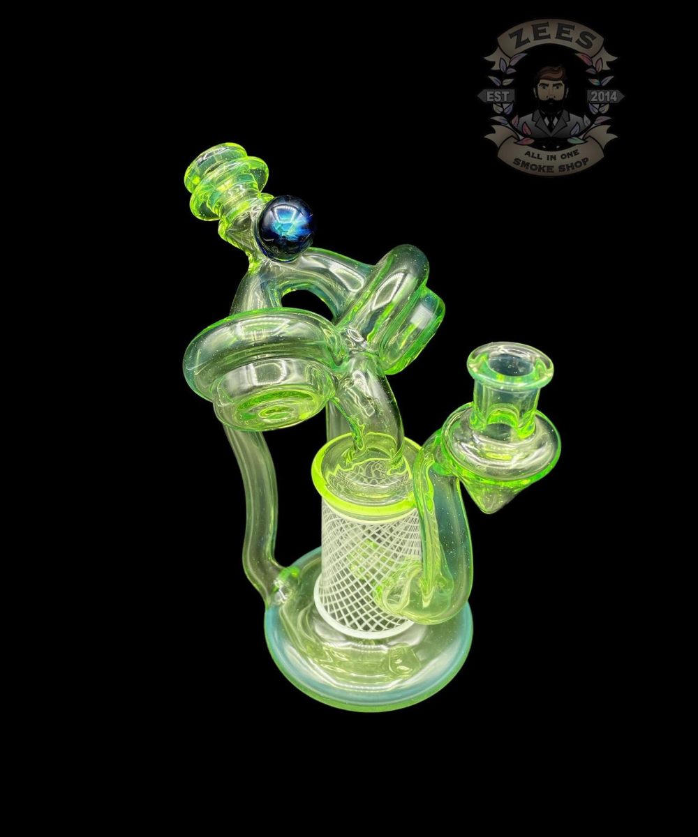 ET GLASS: OPAL SLYME LIME RETTICELLO DUAL UPTAKE RECYCLER