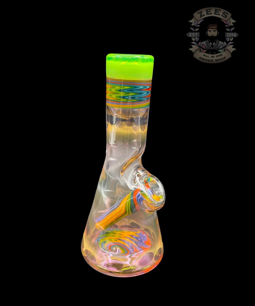 NES GLASS: 5" SLYME FUMED RAINBOW WIG WAG MICRO TUBE #1