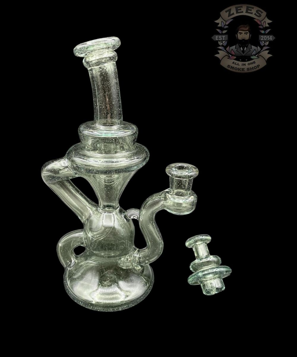 BLOB GLASS: GLOPAL OVER BLUE SATIN KLEIN RECYCLER