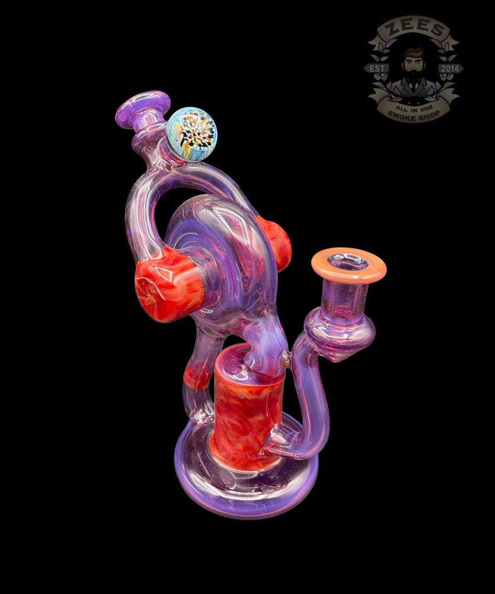 ET GLASS: PURPLE OVER AMBER SINGLE UPTAKE RECYCLER