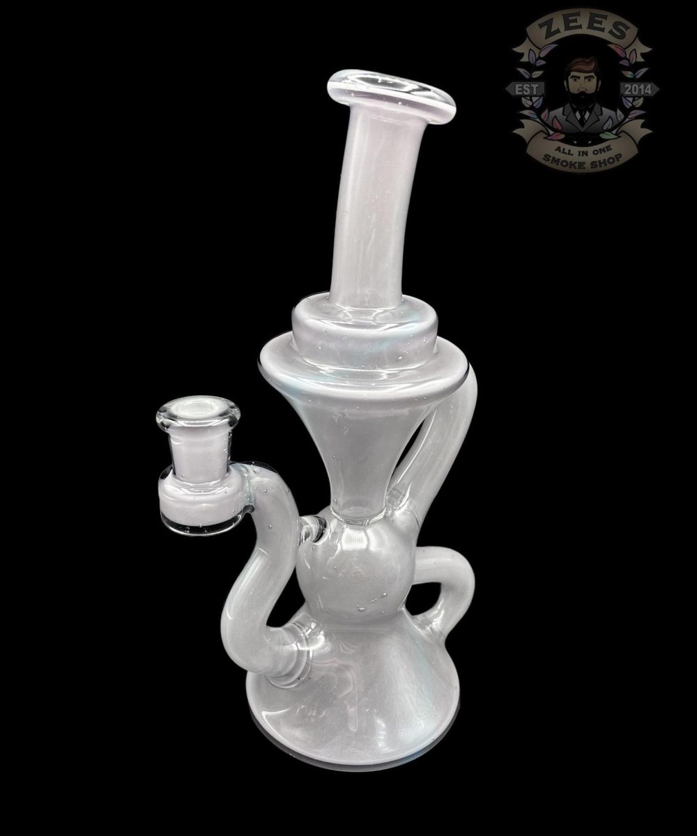 Alternative view of BLOB GLASS: PURPLE RAINBOW OVER ICEY WHITE SATIN KLEIN RECYCLER