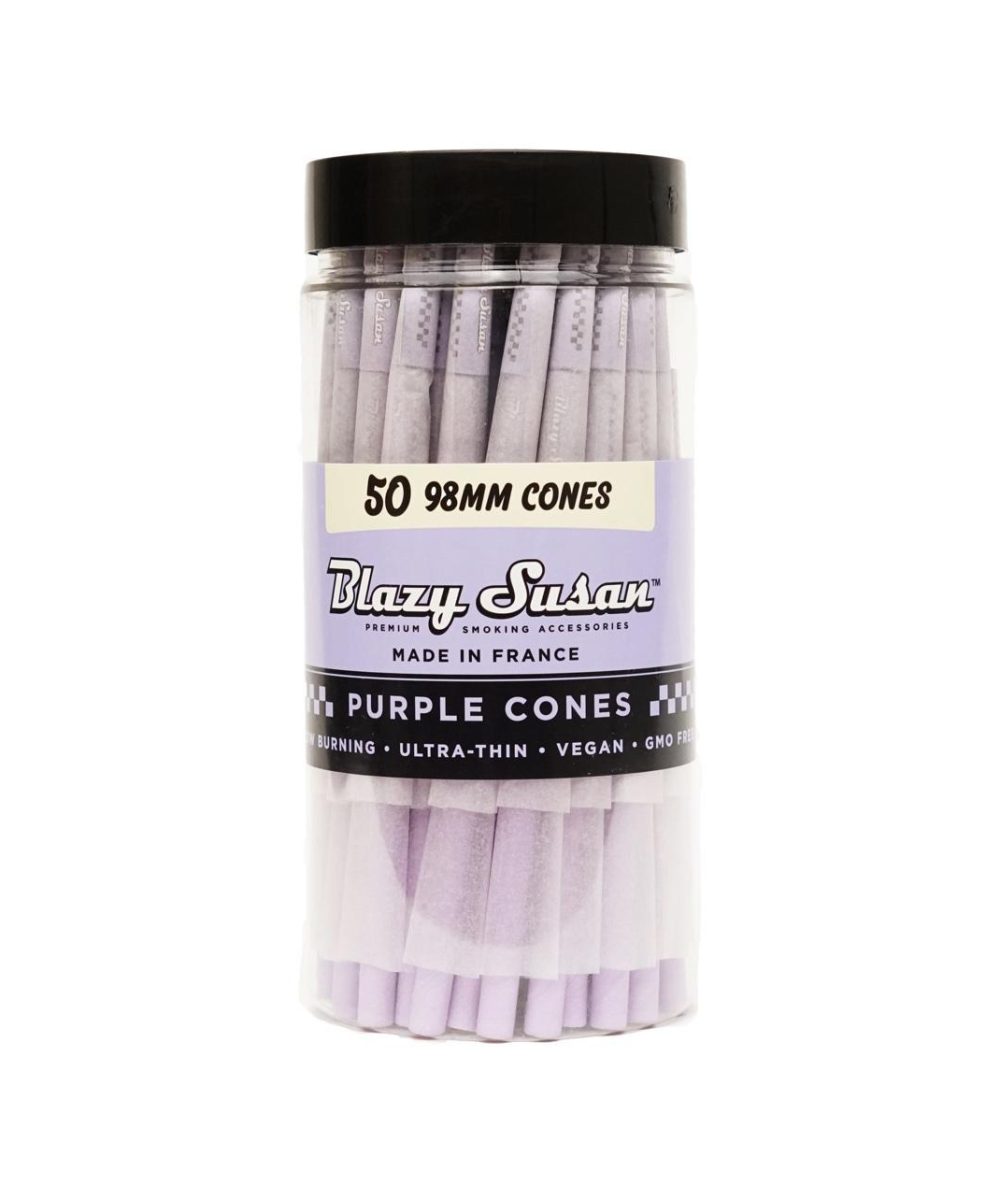 BLAZY SUSAN: 98MM CONES 50CT JAR PURPLE