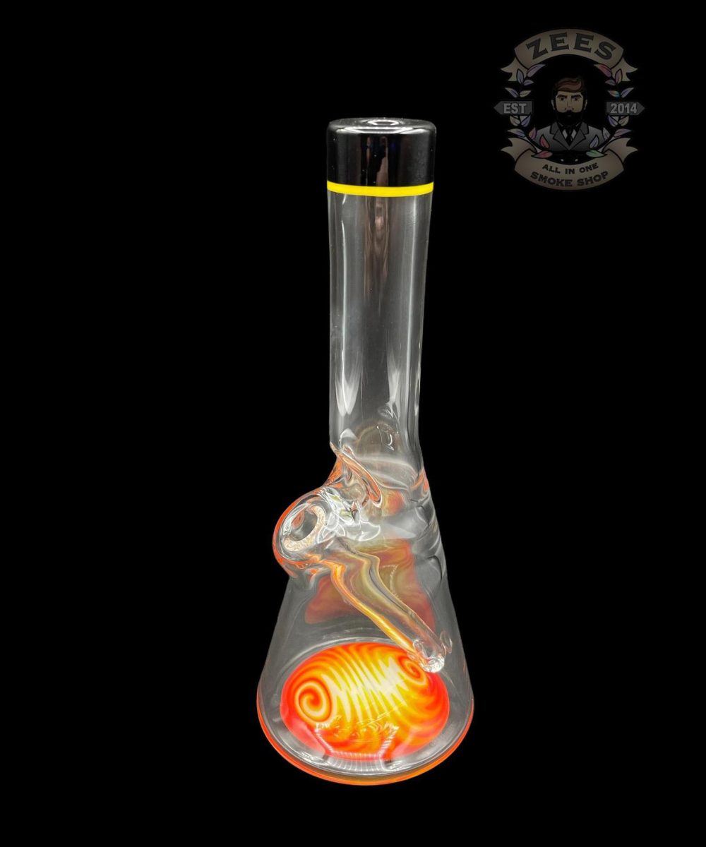 Alternative view of NES GLASS: 7" ORANGE AND YELLOW WIG WAG PULL TUBE #8