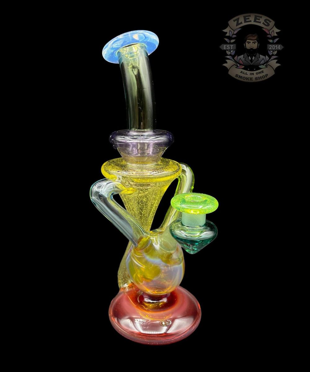 MHENNY GLASS: MIXED COLOR DUAL UPTAKE RECYCLER