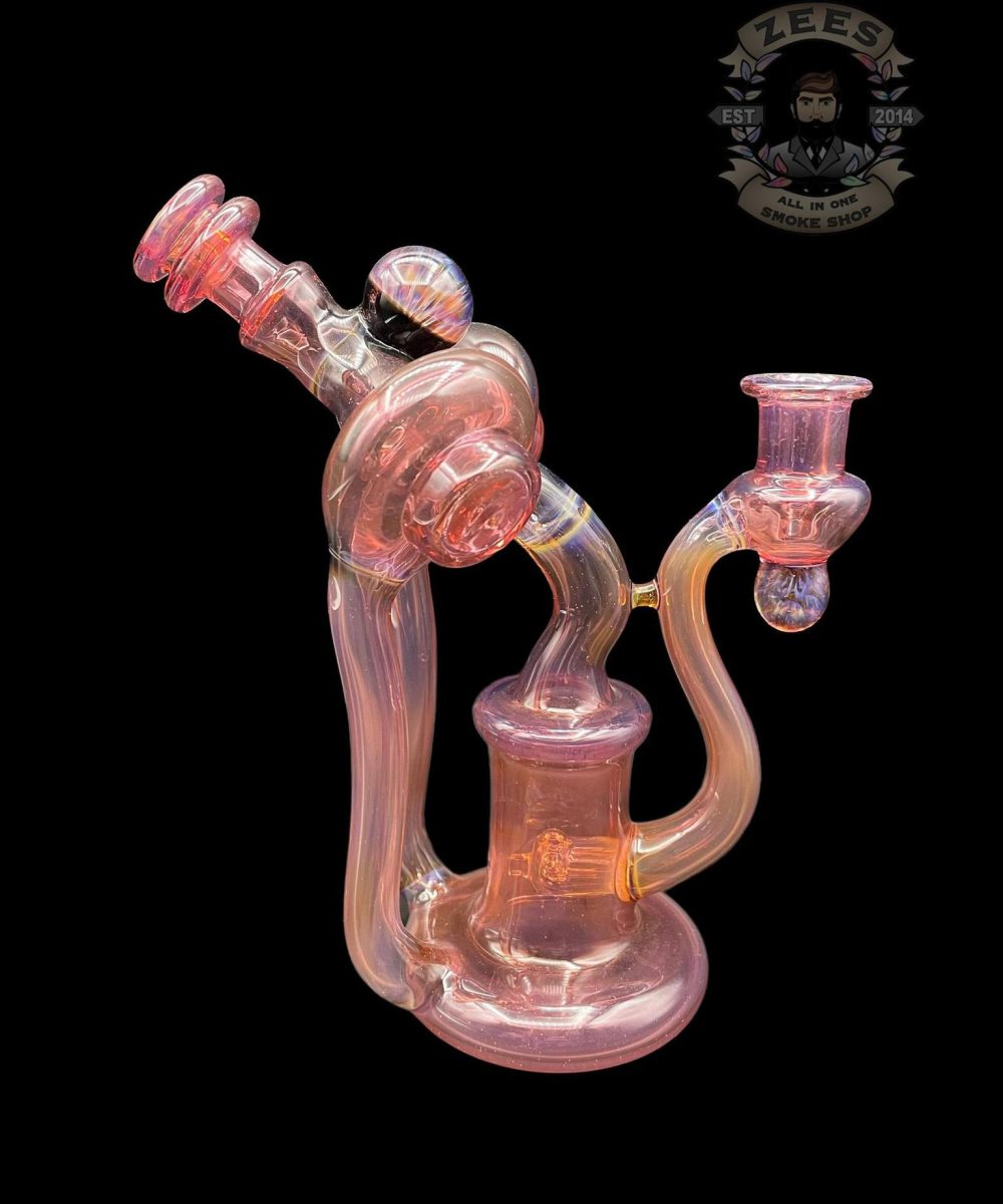 Alternative view of ET GLASS: NORTHSTAR YELLOW OVER GREASY CRANBERRY DUAL UPTAKE RECYCLER
