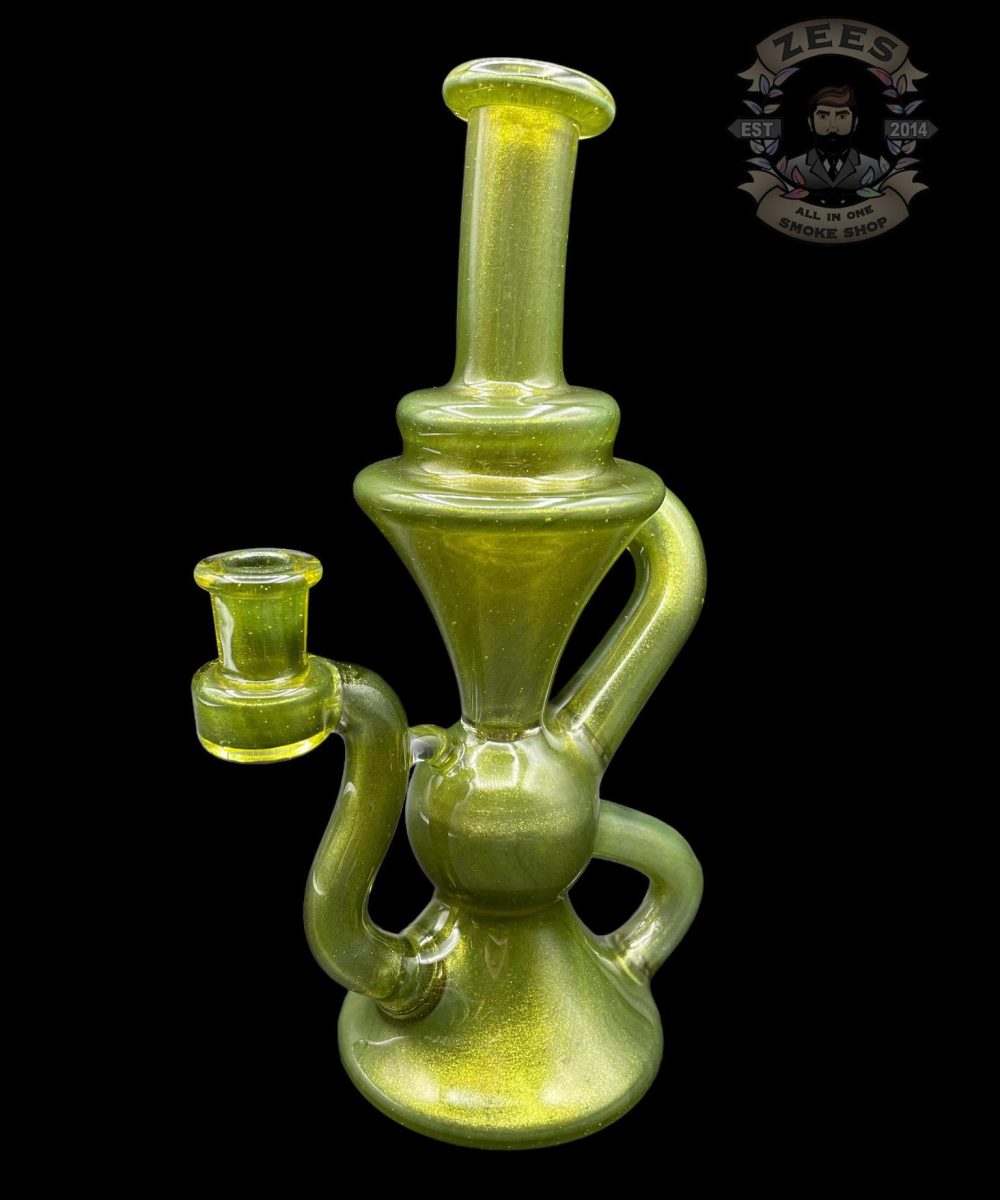 Alternative view of BLOB GLASS: GREEN CHILI OVER ICEY WHITE SATIN KLEIN RECYCLER