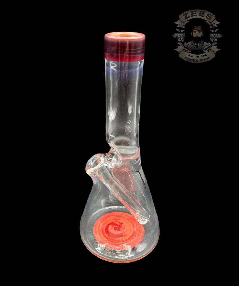 Alternative view of NES GLASS: 7" RED POMEGRANATE REVERSAL PULL TUBE #13
