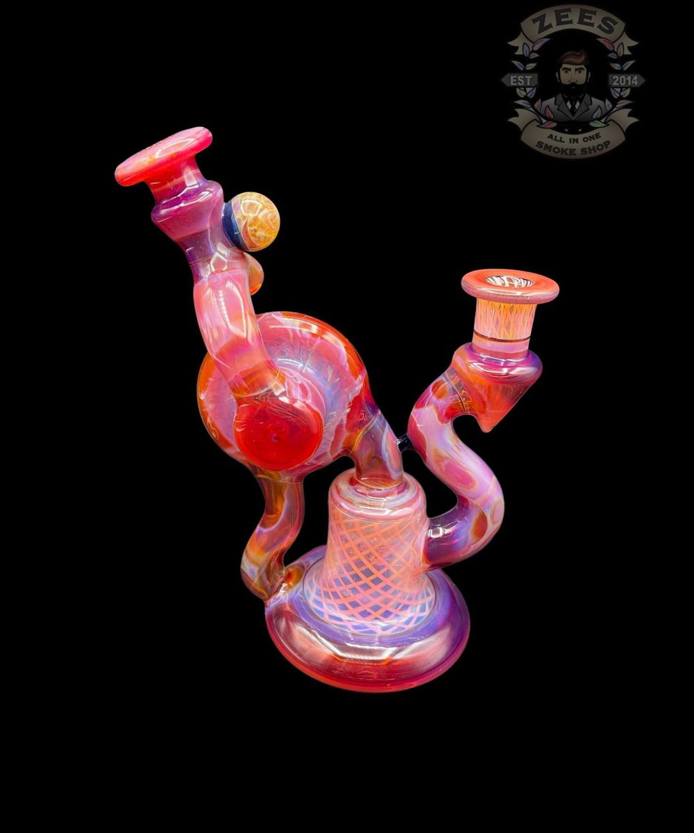 Alternative view of ET GLASS: AMER PURPLE OVER ORANGE CRAYON RETTICELLO SINGLE UPTAKE RECYCLER