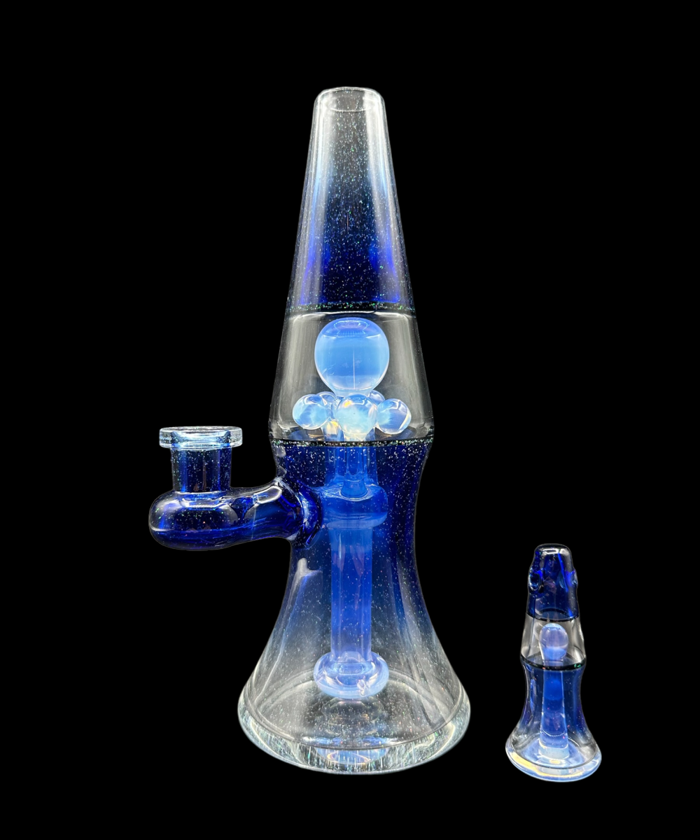 BLUEGRASS GLASS: COLORED LAMP MOONSTONE CRUSHED OPAL