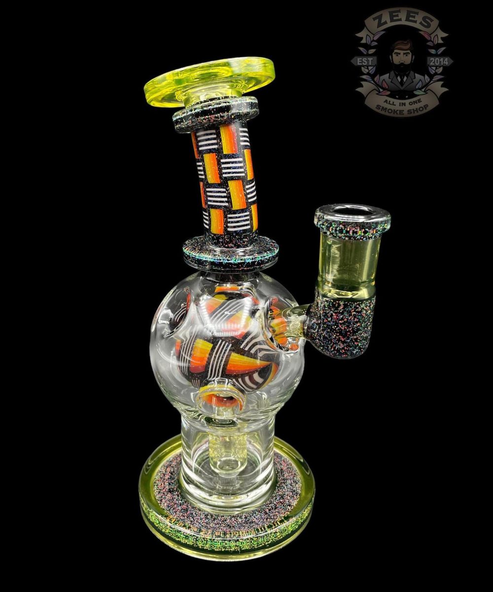 FATBOY GLASS: FULLY WORKED CITRINE UV CRUSHED OPAL EXO BALL RIG