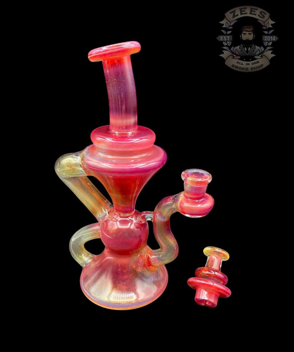 BLOB GLASS: TWO-TONE CRIMSON KLEIN RECYCLER