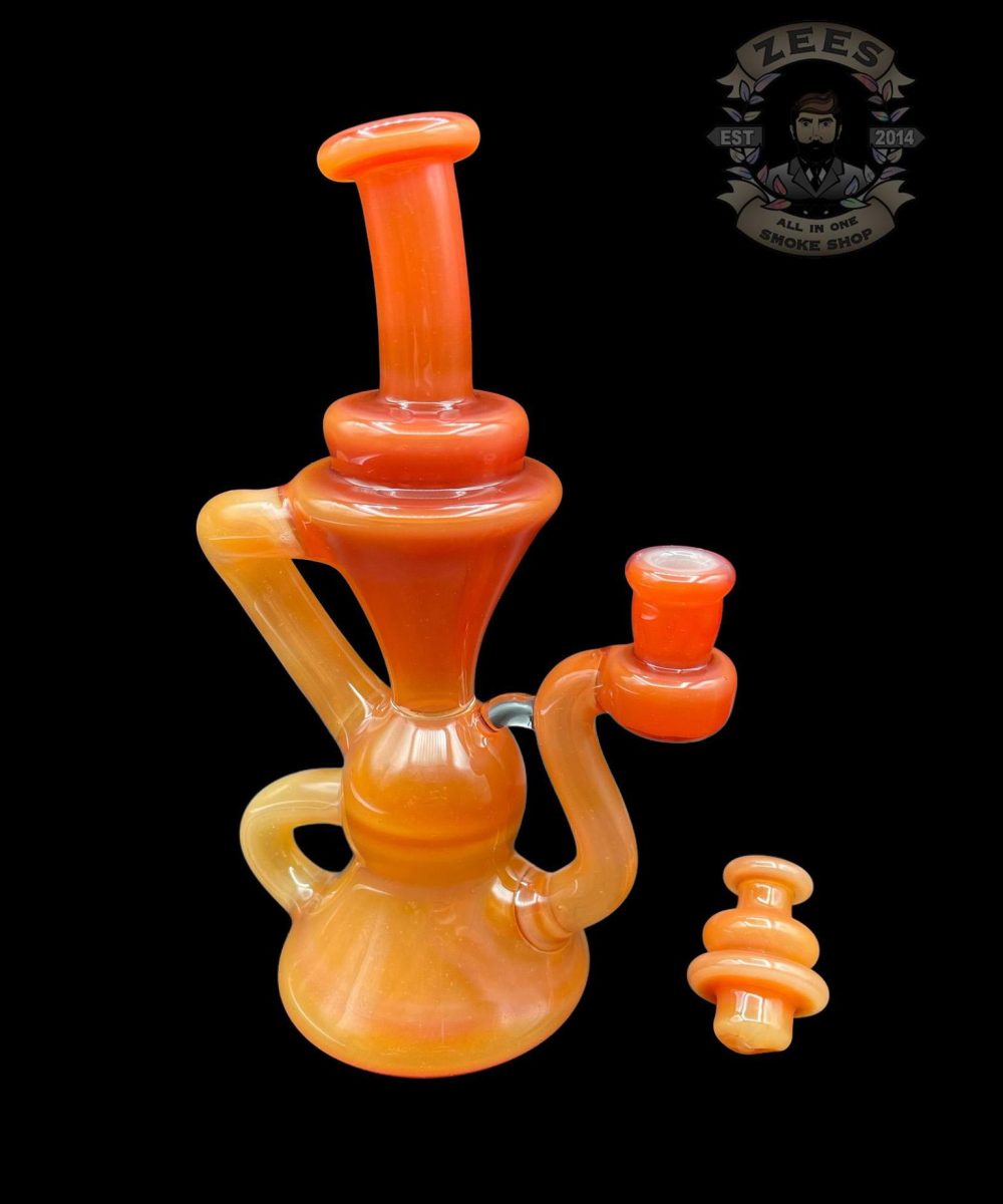 BLOB GLASS: GOLD GHOST RASTA CRAYON KLEIN RECYCLER