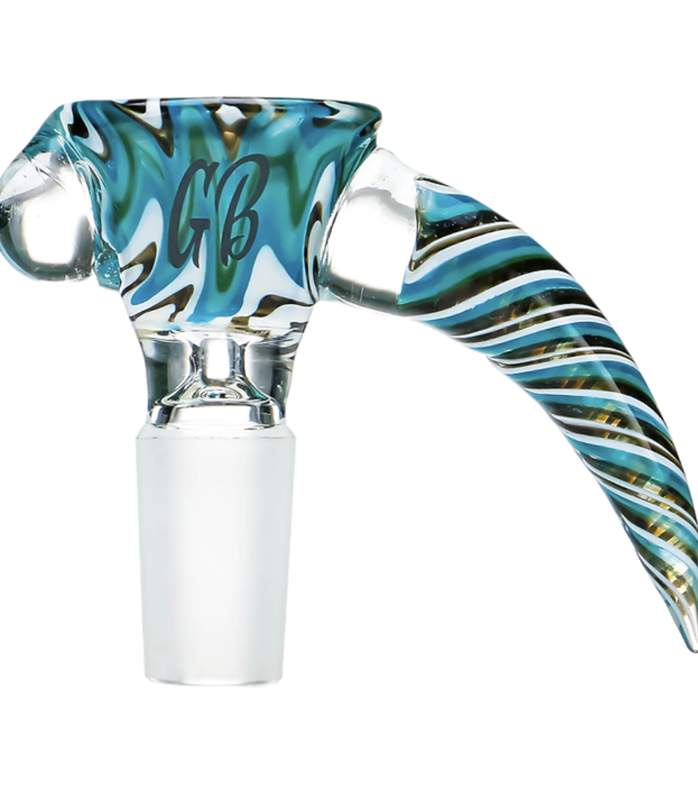 Alternative view of GREEN BEAR GLASS: SPIRAL HORN FLOWER SLIDE