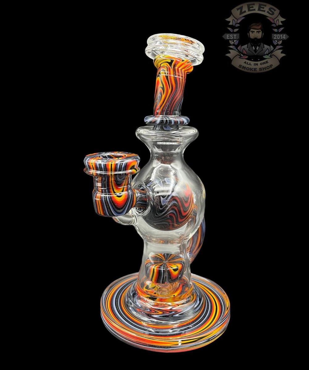 Alternative view of SLATE GLASS: FULLY WORKED ORANGE WIG WAG BALL RIG #2